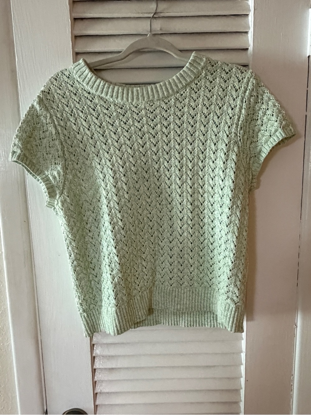 Ann Taylor LOFT Chevron Pointelle Sweater Tee